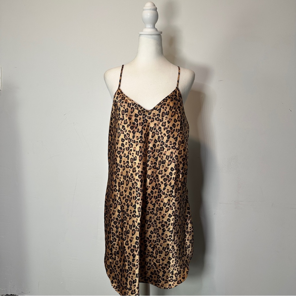 Leopard Print Slip Dress